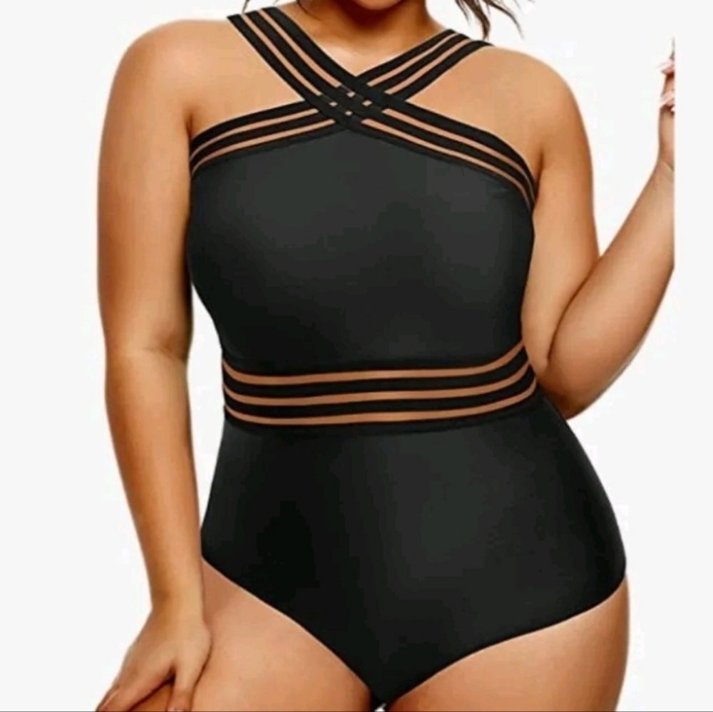 Yonique Women Plus Size One Piece Swimsuits Tummy Control 18W.